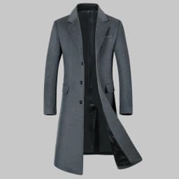 Men's High-Quality Autumn Winter Wool Coat Long Fashion Trench Coat Over-the-Knee Thick Cotton M-4XL
