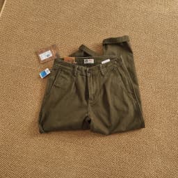 100% cotton autumn and winter heavy simple work pants for men loose straight cotton twill woven tapered trousers