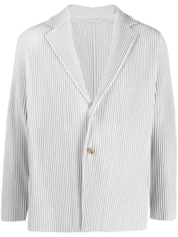 Miyake Pleated Men New Office Black Blazer Luxury High Fashion Suits Partially Lined Autumn Winter Coat