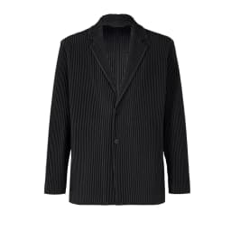 Miyake Pleated Men New Office Black Blazer Luxury High Fashion Suits Partially Lined Autumn Winter Coat