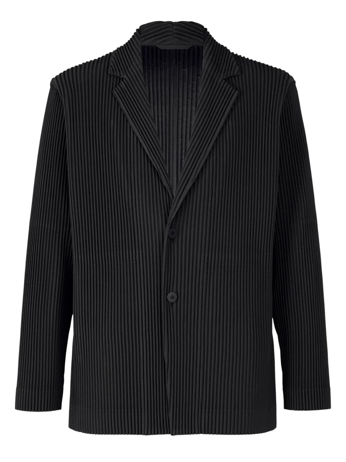 Miyake Pleated Men New Office Black Blazer Luxury High Fashion Suits Partially Lined Autumn Winter Coat
