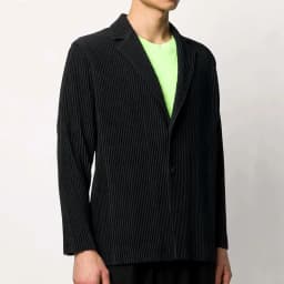 Miyake Pleated Men New Office Black Blazer Luxury High Fashion Suits Partially Lined Autumn Winter Coat