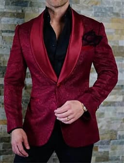 Groomsmen White Pattern Groom Tuxedos Shawl Satin Lapel Men Suits 2 Pieces Wedding Bridegroom ( Jacket + Pants + Tie ) D201