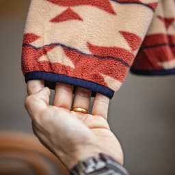 Maden Men's Navajo Pattern Fleece Full Zip Jacket with Stand Collar Vintage Cardigan for Spring Outdoor Casual Comfortable Coat