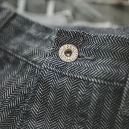 Maden Retro 12.8oz Grey Striped Jeans Straight Fit Zip Fly with Pockets Versatile Herringbone Trousers for Men's Spring and Fall