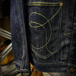 16 oz unstarched Black wood dyed red earthen denim jacket Heavy weight work shirt for fall and winter