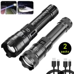 2000LM Ultra Bright P50 LED Flashlight Tactical EDC Emergency Spotlight Telescopic Zoom Handheld Torch with 14500/18650 Battery