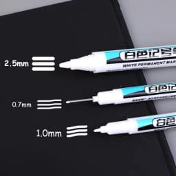 0.7/1.0/2.5MM White Permanent Marker Pens Markers Paint Pen For Wood Plastic Leather Glass Stone Metal Art Painting Supplies