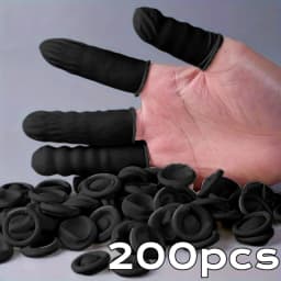 20/200pc Rubber Finger Protector Covers Wear-Resistant Highly Elastic Anti-Slip Latex Finger Cots for Electronics Medical Protec