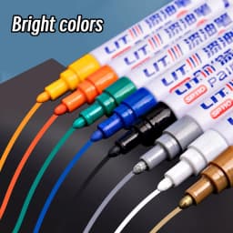 3mm 10p Colorful 8 Colors Permanent Paint Marker Waterproof White Markers tire tread rubber fabric Paint metal Paint Marker Pens