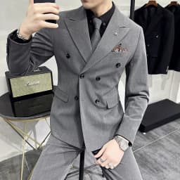 S-7XL (Jacket+Vest+Pants) Fashion Boutique Lattice Formal Business Mens Suit 3Pcs Set Groom Wedding Dress Plaid Suit Show Stage
