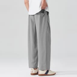 Men Breathable cool Spring Summer Lightweight Linen Blend Ankle-length Pants cityboy Loose Wide Leg Casual Pants Harem Trousers