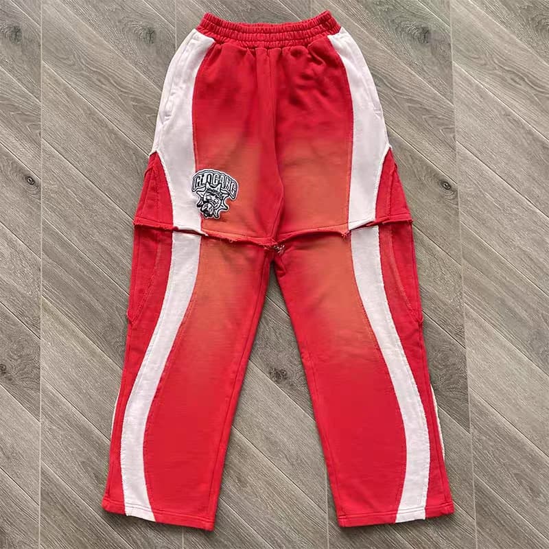 Patchwork Red Black Glo Gang The Glory Pants Men Women Trousers Jogger Drawstring Sweatpants