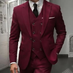 Men's Classic 3-Piece Suit Set - Slim Fit Notched Lapel Blazer with Vest & Pants, Versatile Formal Outfit for Business & Events