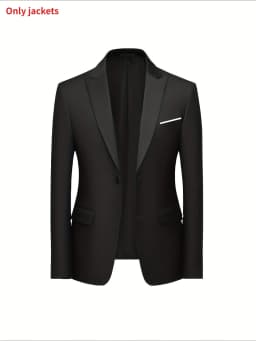 Men's Classic 3-Piece Suit Set - Slim Fit Notched Lapel Blazer with Vest & Pants, Versatile Formal Outfit for Business & Events