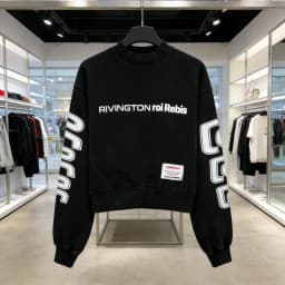 RIVINGTON Roi Ret RRR 123 White Print Embroidery Patch Label Sweatshirts Men Women High Quality Loose Black Sweatshirts Hoodie