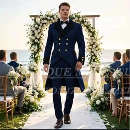 Elegant Wedding Men's Suits Tuxedos Luxury Double Breasted Long Blazer Customized 2 Piece Jacket Pants Sets Formal Groom Outfits