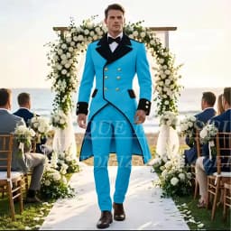 Elegant Wedding Men's Suits Tuxedos Luxury Double Breasted Long Blazer Customized 2 Piece Jacket Pants Sets Formal Groom Outfits