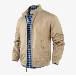 Men's Casual Jacket Daily Basic Style Long Sleeved Stand Collar Collar Solid Color Pocket Pure Cotton Autumn and Winter Jacket
