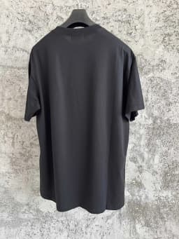 Fashionable printed pure cotton black dictionary, trendy, casual, loose and personalized pullover with a round neck
