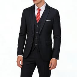( Blazer + Vest + Pants ) Men's Suit Slim 3 Pieces Set Solid Wedding Party Prom Groom Best Male Formal Business Suit
