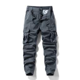 2026 Men's Baggy Cargo Pants 97%Cotton Work Trousers Multi-Pocket Casual Sports Pants Elastic Waist Outdoor Overalls Trousers
