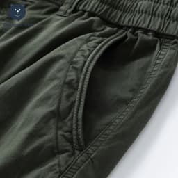 2026 Men's Baggy Cargo Pants 97%Cotton Work Trousers Multi-Pocket Casual Sports Pants Elastic Waist Outdoor Overalls Trousers