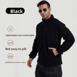 Football Cap Fleece Outdoor Cycling Hiking Fishing, Camping Sport, Stand-up Collar Fleece Jacket, Tactical Warm-weather Coat
