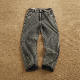 Heavy corduroy straight loose casual pants men's new basic simple versatile trousers