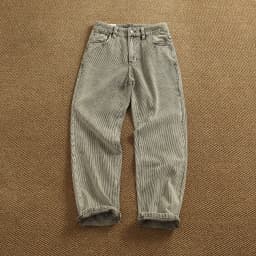 Heavy corduroy straight loose casual pants men's new basic simple versatile trousers