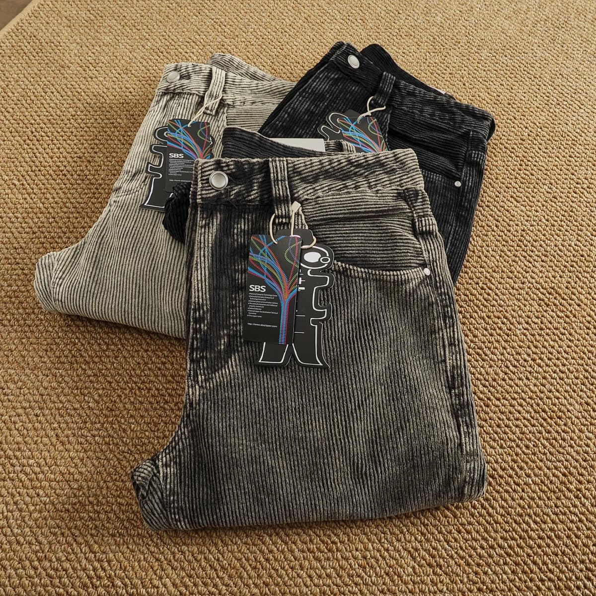 Heavy corduroy straight loose casual pants men's new basic simple versatile trousers