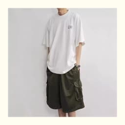 BEAMS JAPAN LOOPWHEELER Letter-printed cotton casual short-sleeved T-shirt