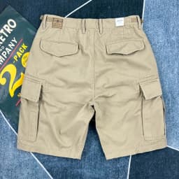 Men's Heavyweight 100% Cotton American Vintage Washed Cargo Shorts Summer Japanese Streetwear Multi-Pocket Mid-Length Workwear