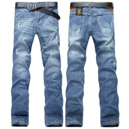 Black Slim Fit Cargo Pants Men's Streetwear Jeans Denim Trousers Korean Fashion Baggy Jeans Homme for Men