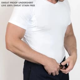 Anti Perspiration T Shirt Anti-Odor Moisture Anti Sweat Proof Resistant Underwear Undershirt For Men