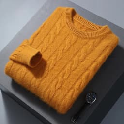 Winter New Men's Thickened Sweater Mink Cashmere Sweater Pullover Round Neck Twisted Large Size Casual Underlay Knitted Warm Top