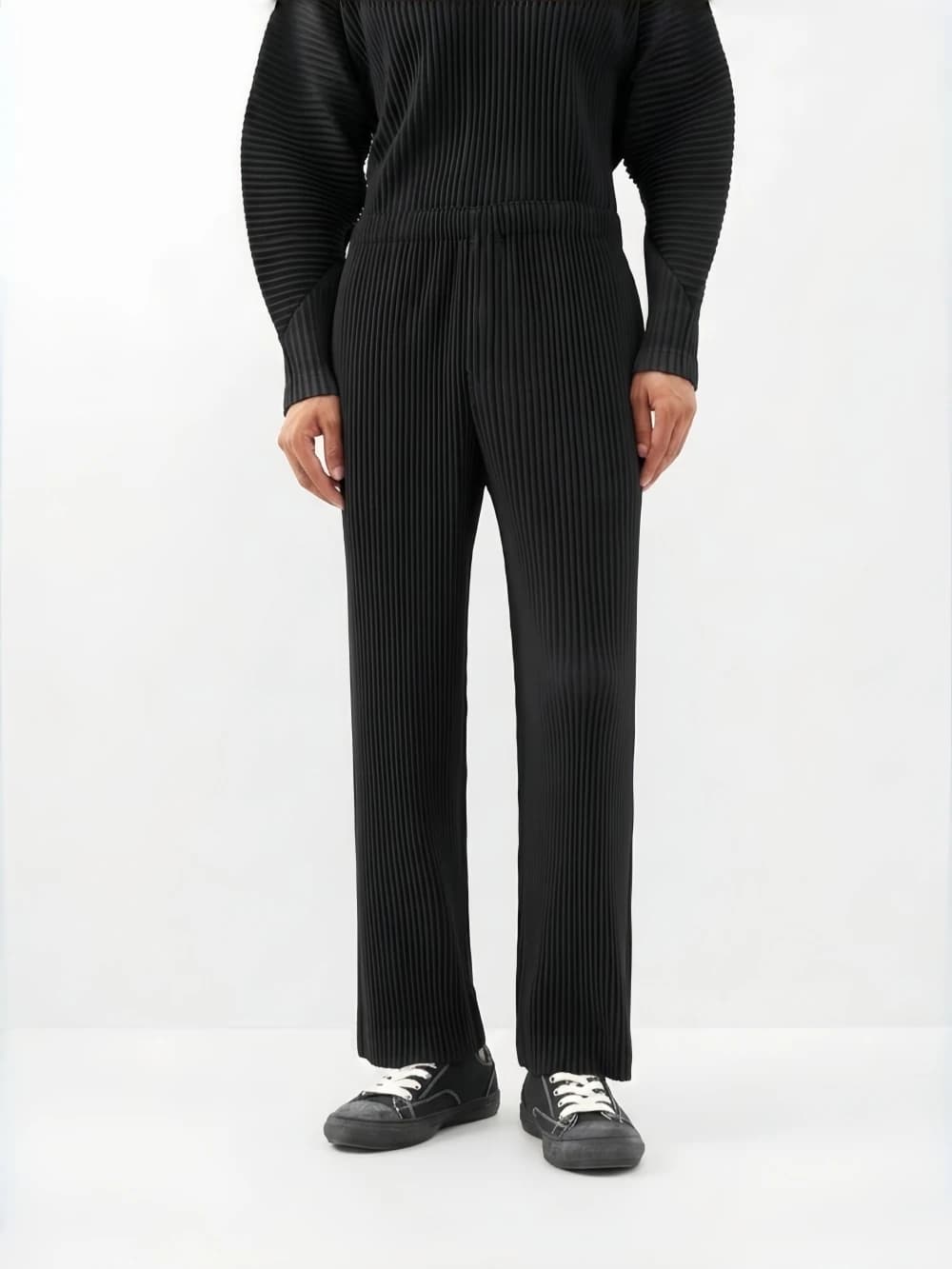 Miyake Pleated Men Trousers Baggy Straight Pants Fashion Casual Pants Japanese Style Miyake Pleated Pants