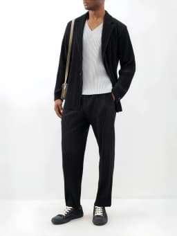 Miyake Pleated Men Trousers Baggy Straight Pants Fashion Casual Pants Japanese Style Miyake Pleated Pants