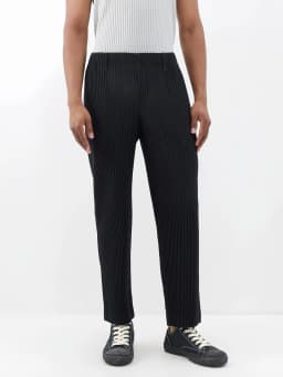 Miyake Pleated Men Trousers Baggy Straight Pants Fashion Casual Pants Japanese Style Miyake Pleated Pants