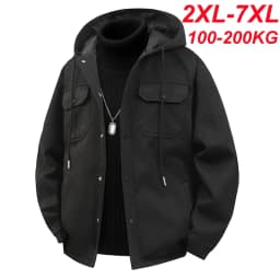 Large Size Men's Oversized Jacket Hooded Spring Coats Male Autumn Sporting Casual Hoodie Big Plus Outerwear 100kg 150kg 200kg
