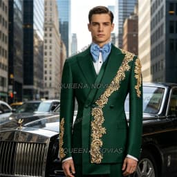Luxury Men Suits Peaked Lapel Blazer 2 Pieces Set Tailor-Made Double Breasted Jacket Pants Customized Man Banquet Party Outfits