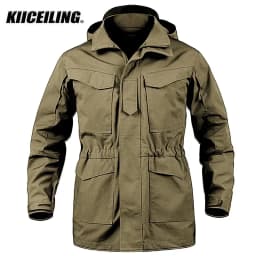 KIICEILING M65 Multicam Tactical Jackets For Men Waterproof Windbreakers Male Camouflage Motorcycle Parka Trench Coat Women