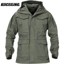 KIICEILING M65 Multicam Tactical Jackets For Men Waterproof Windbreakers Male Camouflage Motorcycle Parka Trench Coat Women