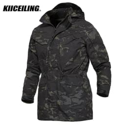 KIICEILING M65 Multicam Tactical Jackets For Men Waterproof Windbreakers Male Camouflage Motorcycle Parka Trench Coat Women