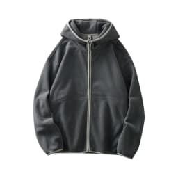DUKEEN Men's Double-Sided Fleece Hoodie Autumn and Winter Warm Windbreaks 7A Antimicrobial Zipper Jackets for Men