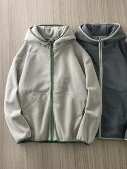 DUKEEN Men's Double-Sided Fleece Hoodie Autumn and Winter Warm Windbreaks 7A Antimicrobial Zipper Jackets for Men