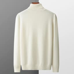Autumn and winter new 100% pure merino wool pullover men's turtleneck cashmere sweater thickened warm loose solid color top