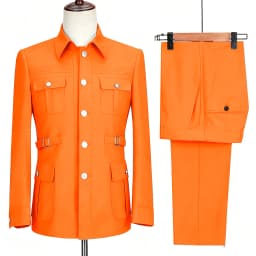 New Fashion  Men's Suits High Quality Stand Collar Single Breasted Suit Male Casual Daily Wedding Two Piece Blazer Pants Set