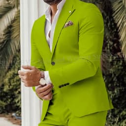 Four Seasons Men's Beige Suits Classic Style Peaked Collar Single Breasted Clothing Trouser Coat for Wedding Party Costume Homme