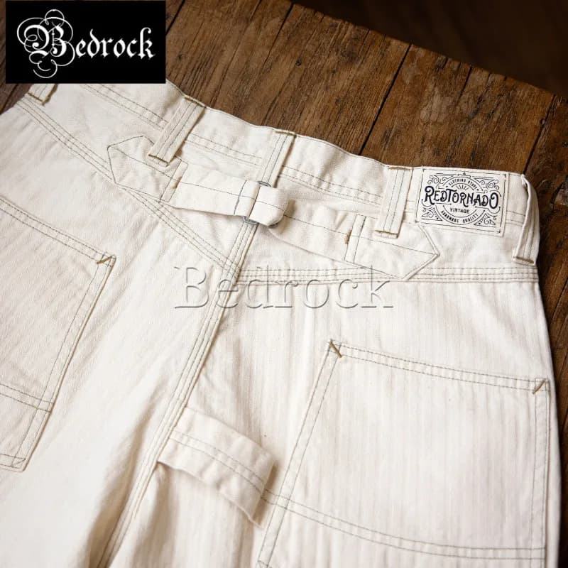 Herringbone Pattern Underground Work Suit Pants For Men High Waist Loose Straight Tube Locomotive Casual Pants Freewheelers Men
